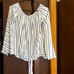Bell sleeve off shoulder top